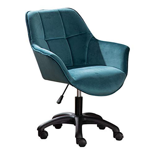 Chaise de bureau pivotante en velours bleu avec pieds nylon FLXHSA