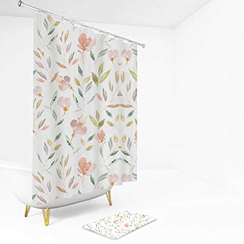 RTHGTFYL Cortina De Ducha 1 unids tela cortina de ducha for baño duchas, puestos y bañeras, cortinas de ducha a prueba de agua a prueba de agua con cortina de ducha y aromas de cortina de ducha anillo