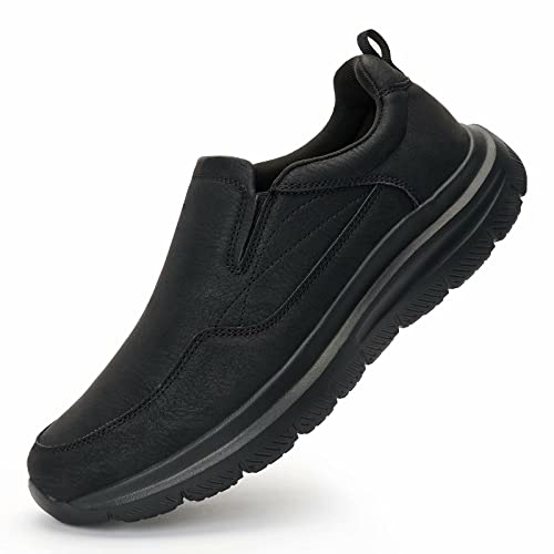 Konhill Men's Slip On Loafer - Comfortable Casual Dress Walking Shoes 7 Us All Black #TOP25