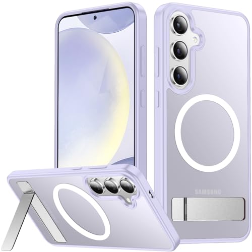Image of SPIDERCASE Magnetic for Samsung Galaxy S24 Case, [3 Stand Ways][ Military Grade Drop Protection] with Invisible Stand Shockproof Slim Case for S24 6.2 inch, Light Purple