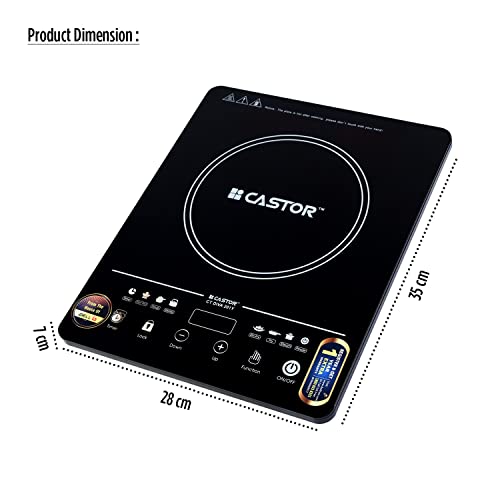 Image of IBELL 2000W Induction Cooktop Castor DIVA with Touch Control, Auto Shut Off, Overheat Protection, Fast Cooking, Energy Efficient, 2 Year Warranty, Black