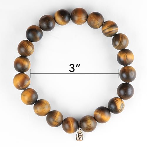 Tiger Eye Matte 10mm Gemstone Men's Bracelet2