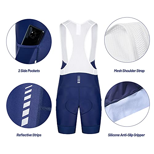 image for Przewalski Men's Cycling Bike Bib Shorts with Phone Pockets,4D Padded 