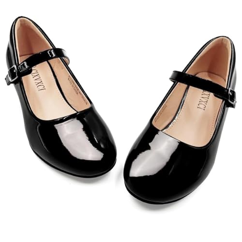Girls Dress Shoes Flower Girls Princess Shoes Low Heels Mary Jane for Party Wedding Communion (Little/Big Kid)