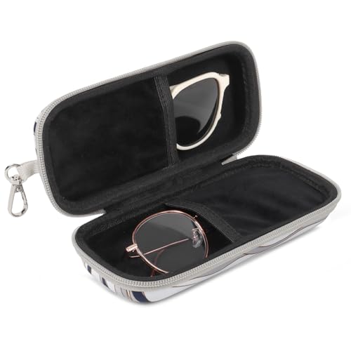 Image of Double Eyeglasses Case Hard Shell Dual Sunglasses Organizer with Zipper Closure Travel Eyewear Storage for Vehicle