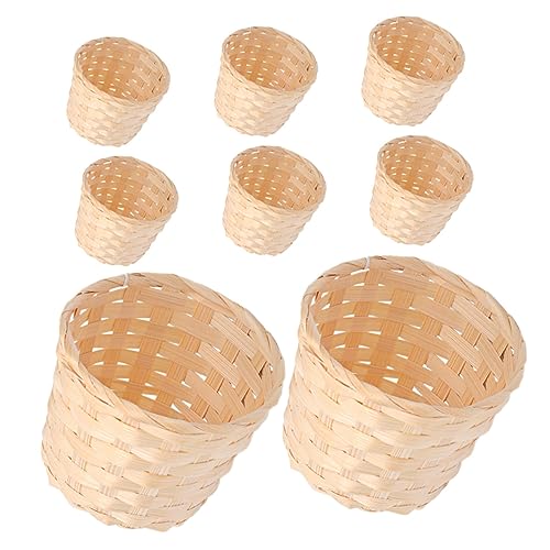 NUOBESTY 40 Peças Cesta De Armazenamento Mini Cesta De Vime Caixa De Cubo De Berçário Cesta De Pique