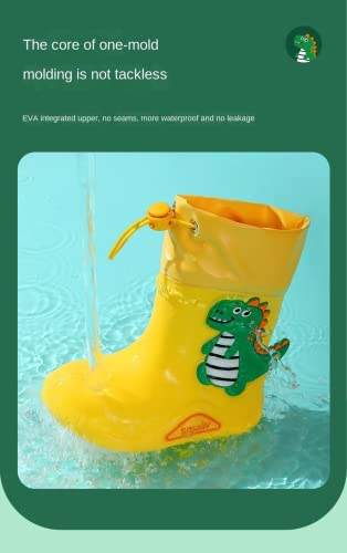 LMYBSJSYQ Botas de chuva de dinossauro desenho infantil meninos e meninas impermeável EVA antiderrap