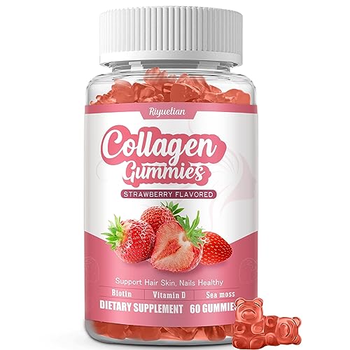 Collagen Supplements for Women & Men - Type 1 and 3 Collagen Peptides Gummies with Biotin & Vitamins A ,C ,D,E, Natural Healthy Hair, Skin, & Nail Growth Support - Collagen Gummy Hair Supplement