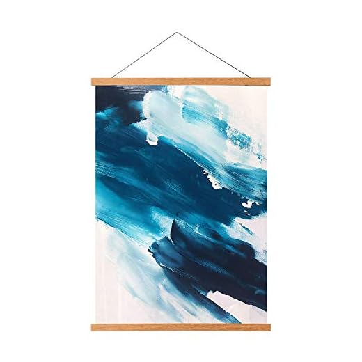 FALAMON Magnetic Poster Hanger Frame, 16x20 16x24 16x22 Teak Wood Magnet Poster Frame for Posters, Prints, Photos, Pictures, Maps, Scrolls, and Canvas Artwork