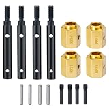 RCLIONS 2Pairs Steel Stub Axle with Brass +14mm Extended Wheel Hubs Hex for TRX4 1/10th RC Crawler Car Upgrade Parts