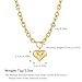 HESSAWELL Gold Heart Pendant Necklace for Women Chunky Statement Necklace for Women Gold Charm Necklace