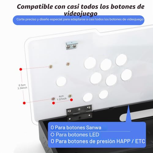 Consola de arcade vacía con panel acrílico para kit de joystick de 2 jugadores 5