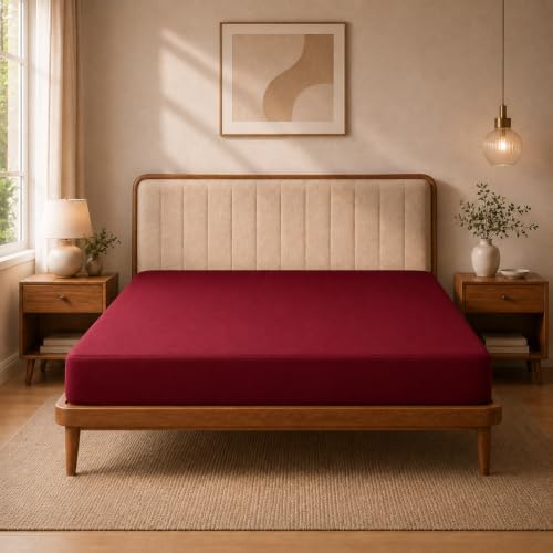Image of Utopia Bedding Waterproof Mattress Protector King Size, Cotton Terry Bed Cover, Breathable Mattress Cover & Bed Protector for Double Bed, Elastic Fitted Waterproof Mattress Cover, 198 x 183 cm