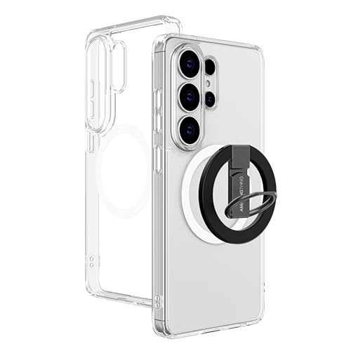 Coque Galaxy S26 Ultra AMAZINGthing Minimal Grip Ring compatible MagSafe transparente