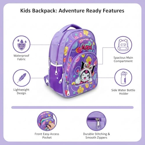 Image of Stylbase Kid School Backpack Bag for Girls and Boys | Ideal School Picnic Travel & Travelling Bag |17 Inches 4 Compartments, Water-Resistant Multipurpose for Kids