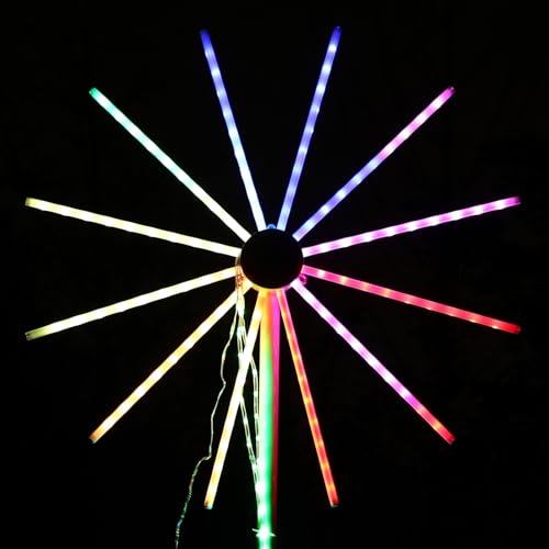 Image of Outdoor Firework Christmas Tree Smart LED Lights APP Remote Music Sync, Outside Lighting for Yard Patio Garden Xmas Decor Firework Lights, Arbol de Navidad