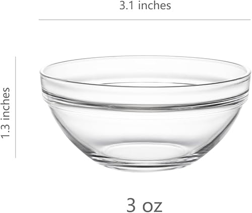 Miniatura 2 de Sweejar Juego de cuencos de vidrio pequeños de 4 pulgadas, cuencos de preparación de 7 onzas para cocinar, cuencos pequeños para cocina, cuencos de