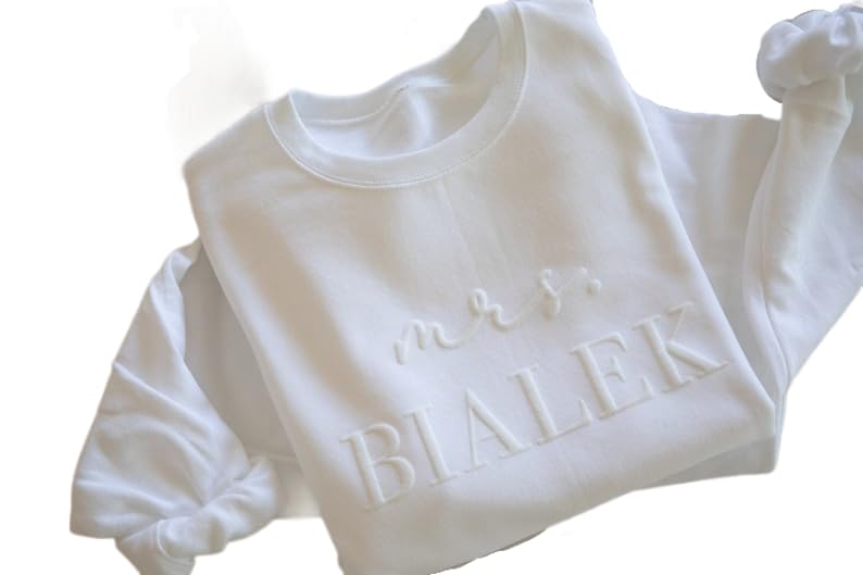 Custom Name Puff Printed Shirt, Mrs/Mr T-Shirt, Sweatshirt, Hoodie, Engagement Gift For Her/Him, Bride To Be Gift, Bridal Gift, Couple Shirt