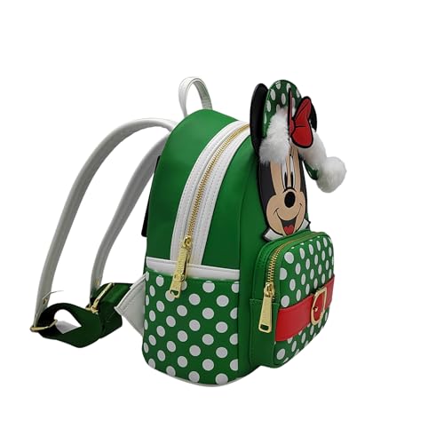 Loungefly Disney Minnie Mouse Elf Polka Dot Christmas Double Strap Shoulder Bag2