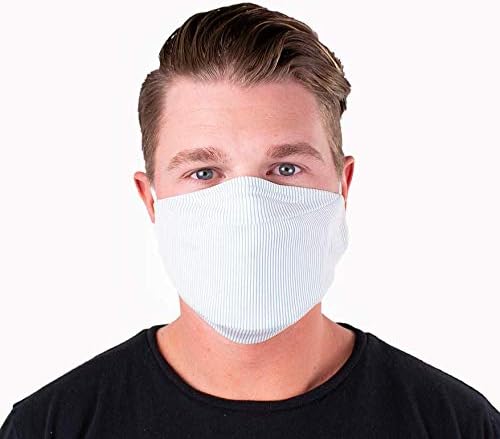 Miakomo Back to Work Cloth Face Mask - Made in The USA - Reusable Facemask Protection Covers Mouth and Nose - Includes 3 Disposable Filters (Blue) - Size Large