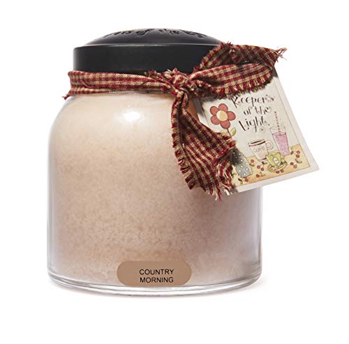 A Cheerful Giver - Country Morning Papa Scented Glass Jar Candle (34oz) with Lid & True to Life Fragrance Made in USA