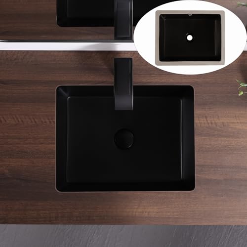 KARAMAG 20 Inch Undermount Bathroom Sink Black Rectangle Sink with Overflow by KARAMAG - Used condition - Image 9