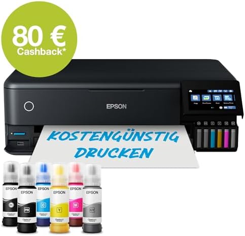 Bild 1 - Epson EcoTank ET-8550 Fotodrucker für kreative Enthusiasten, ultrakomfortables A3+-Format, 6-Farb-Tinten, 5-Wege-Medienmanagement, Wi-Fi Direct und Ethernet, Touchscreen