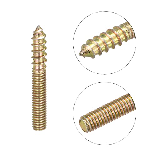 Image of uxcell M6x40mm Hanger Bolts, 8pcs Double Ended Thread Dowel Screws for Wood Furniture