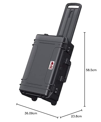 MAX Cases - MAX520STR.079 Negro - Maleta hermética con espuma pre-cortada a cubetas y trolley - dimensiones internas 520 x 290 x 200 mm - imagen 6