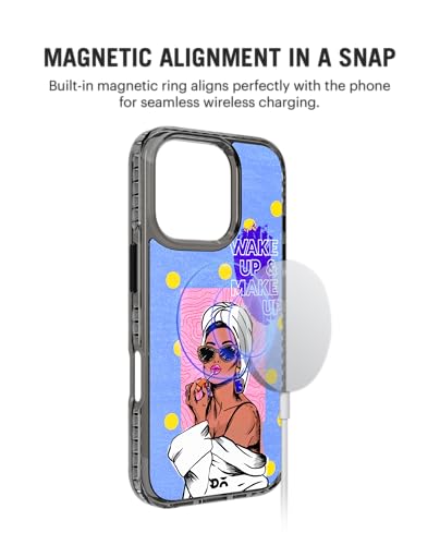 Image of DailyObjects Makeup Ritual Stride 2.0 Magnetic Case Cover Compatible with iPhone 16 Pro Max | Wireless Charging Slim Back Cover | 2 Layer Edge Protection & Shockproof