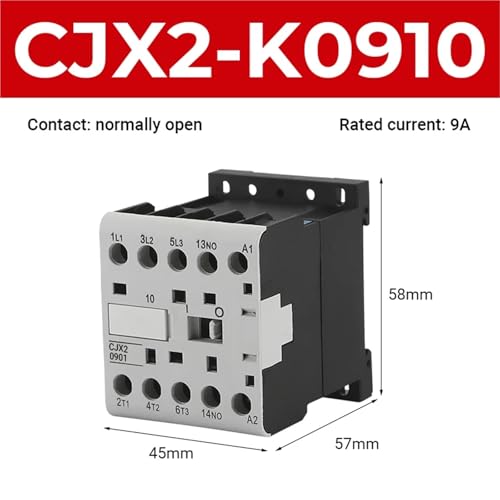 Contacteur triphasé CJX2-K mini relais de commande rail DIN 9A