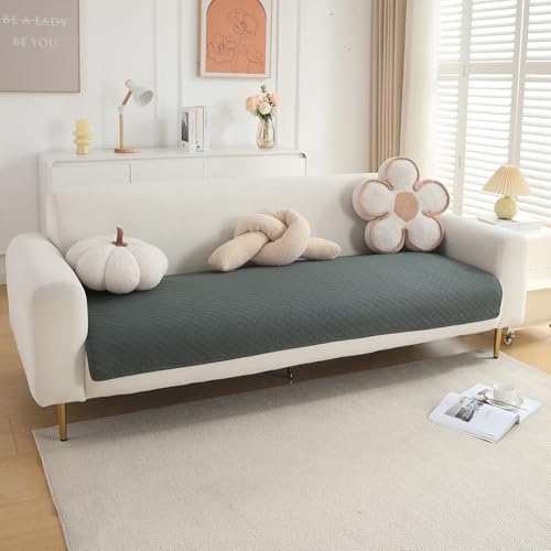 Image of HOKIPO Polyester Quilted Sofa Cover Mats For 1 /2 /3 Seater Sofa And L Shape. Make Your Own Sofa Cover Set, Mat Length 90(D) X 120(L) Cm, Grey (NEW-720-GRY)