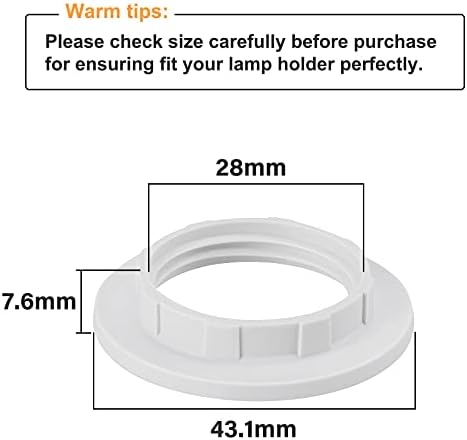 DiCUNO Lamp Shade Reducer Ring E14, Lamp Holder Twist Lock Socket Replacement Ring, Lampshade Ring Converter, Small Screw Lamp Shades White, 4 Pieces
