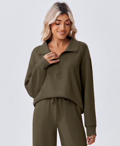Image of PINSPARK 2 Piece Sets for Women 1 /2 Zip Sweatsuit 2026 Matching Outfit Fall
