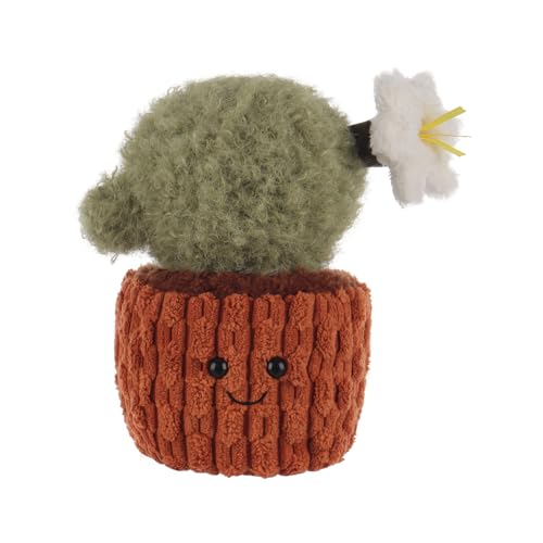 Apricot Lamb Peluche en forme de boule de cactus, plante, fleur, pour enfants, douce et mignonne, pour bébé fille et garçon, moelleuse, verte, 18 cm