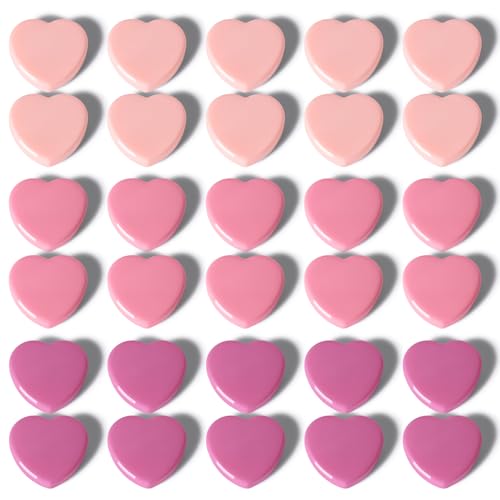 Imanes decorativos pequeños en forma de corazón, pack de 30