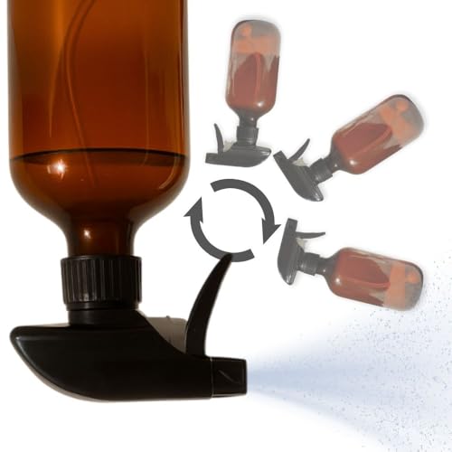 360° Spray Bottle (2 Pack) | Upside Down Spray Bottles | All Purpose Plastic Amber Spray Bottles