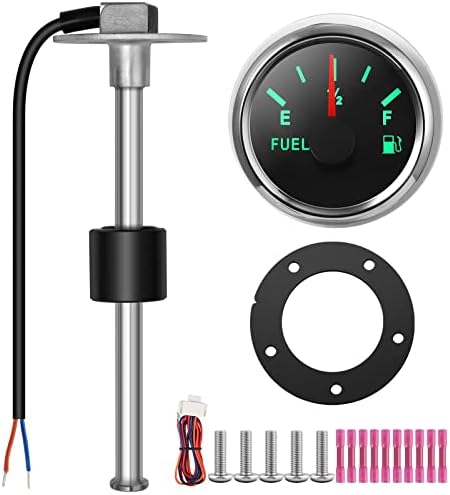 RUPSE Fuel Sender Unit Boat Fuel Tank Sending Unit Fuel Water Level Sensor Stainless Steel Fuel Sender and Fuel Gauge for Boat Car Truck RV (8" (200mm))