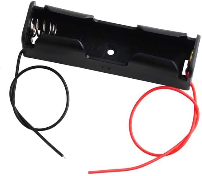 Miniatura 2 de Caja de almacenamiento de batería 18650, 1 ranura de 3.7 V, contenedor de batería de plástico negro para 18650 caja de soporte de batería con cables