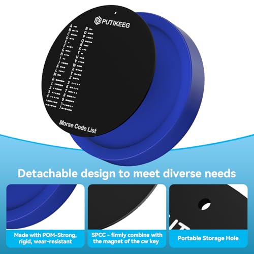 Image of PUTIKEEG Morse Code Round Table Key morse code List Learning Shortwave Radio (Blue)