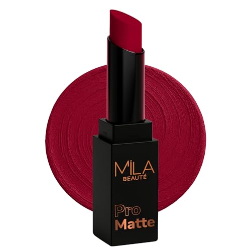 Image of Mila Beaute Pro Matte Lipstick | Highly Pigmented & Long lasting | Semi Matte Finish | Light Weight Lipstick | Single Swipe Application | Luxurious Lip Color | Shade - (Neerja, 4.2g)