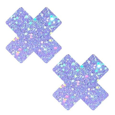Neva Nude Iridescent Crystal Beamz Nipztix Pasties Nipple Covers for Festivals, Raves, Lingerie and More, Made in USA