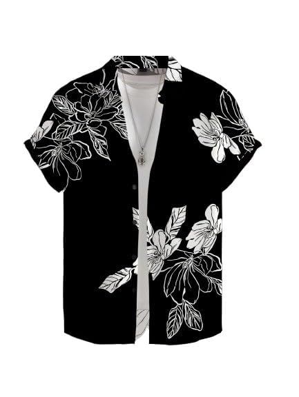 Image of Men's Striped Slim Fit Half Sleeves Stratchable Printed Shirt