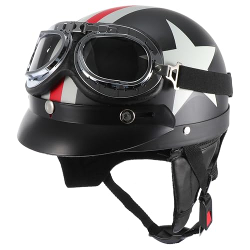 Casco de moto negro MERRYHAPY en ABS ajustable para moto eléctrica unisex de talla única
