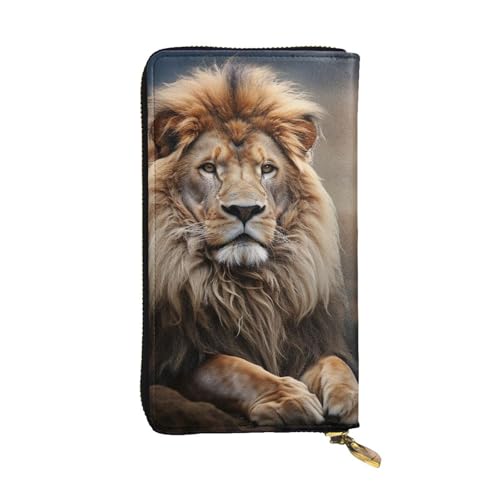 Portefeuille femme lion en cuir idéal comme sac à main de voyage