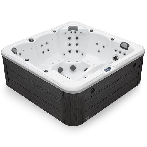 Scenic Outdoor Hot Tub, 6-Person 69-Jet Lounger 4-Pump Spa with Triple Water Columns and Bluetooth Stereo by Essential Hot Tubs