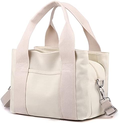 Women Canvas Handbag Shoulder bags Small Casual Multi-Pocket Top Handle Tote Crossbody Shopping Bags