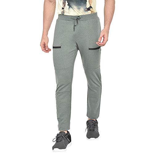 Image of BEEVEE Mens Olive Stretch Elasticated Knits Trackpant with Drawstring.
