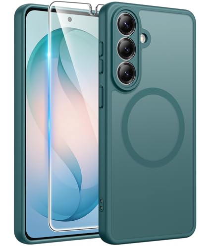 Image of FNTCASE for Samsung Galaxy S26+ Plus Case: [Fit for Magsafe] [Full Camera Protection + Screen Protector] Translucent Matte Military Grade - Shockproof Protective Phone Cover for S26 Plus - Sage Green