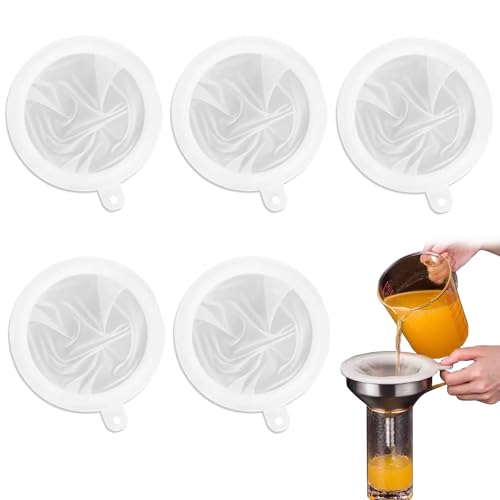 Sieb Fein, 5 Stück Feines Sieb Mit Griff Ultrafeines Trichterfilte 100/200/300/400/450 Mesh Haarsieb Haushaltssieb Handsieb Küchensieb für Saft Kaffee Suppe Küche Netzsieb
